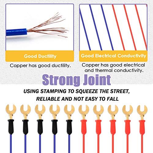 Swpeet 10Pcs Red + Blue Interconnect Circuit Wire Kit, Perfect for Physics Laboratory Electricity Connection,Demos Teaching Basic Principles of Electricity and Simple Circuit Wire Works - style: Interconnect Circuit Wire