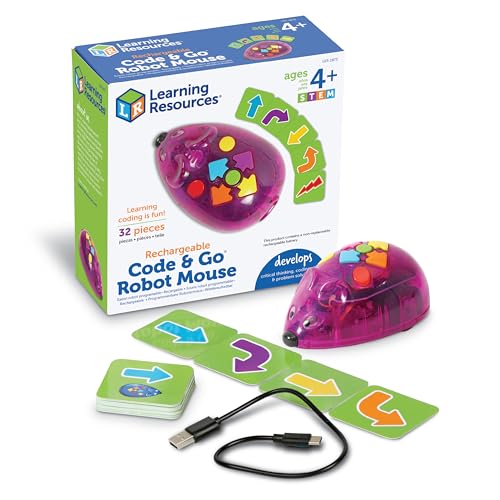 Learning Resources Rechargeable Code & Go Robot Mouse, Ages 4+