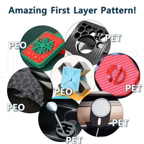 PEO PET For Bambu Lab H2C A2L Build Plate 335x325mm Double Sided Printing H2C Build Plate Carbon Fiber+Diamond Smooth Build Plate Easy Bend Removal TPU/PETG/PLA Filaments For Bambu Lab A2L Accessories - color: PEO+PET