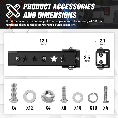 YZONA Heavy Duty Reinforced Tailgate Hinge Set Compatible with 2007-2018 Jeep Wrangler JK JKU Unlimited 2 PCS Steel Rear Door Hinges Tail Gate Hinge Bracket for 2/4 Door (Black) - size: Wrangler JK