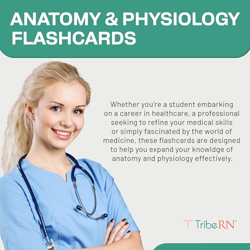 TribeRN Anatomy and Physiology Flash Cards – 320 Study Resources for Students – Human Anatomy & Physiology Study Tools – Medical, Nursing School Essentials – Durable & Easy to Use Flashcards - style: Anatomy and Physiology