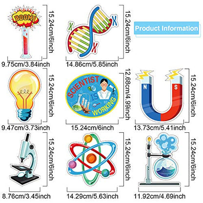 48 Pcs Science Lab Cutouts Bulletin Board Decoration for Classroom Science Themed Cut Outs Party Decor Decoration Class Office Supplies