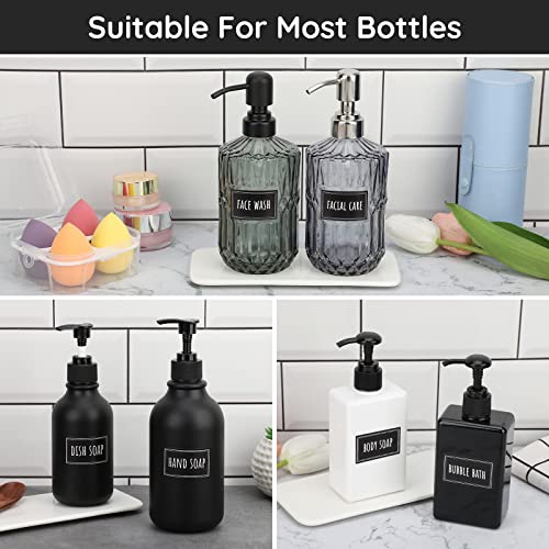 Segbeauty Soap Dispenser Waterproof Labels, 36 Packs Self-Adhesive Minimalist Labels Stickers for Bottles, Farmhouse Bathroom Kitchen Laundry Removable Cleaning Label for Shampoo Dish Soap Deter-Gent - style: S+D+F-Black