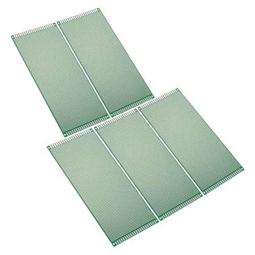 PATIKIL 4" x 8.7" PCB Board Circuit, 5 Pcs Single Sided Prototype Solder Boards for DIY Soldering and Electronic Project Circuit Boards Solderable Breadboard, Green - size: 4" x 8.7"