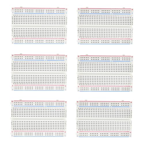 6PCS 400 Point Breadboard Kit Solderless Prototype Breadboards for Arduino Bread Boards Electronics for Circuits Projects Prototype Board - color: 6PCS 400 Point