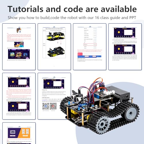 ACEBOTT Smart Robot Tank Car Kit with ESP32 for Arduino Robotics for Kids Ages 8-12 12-16 STEM Science Kits Coding Gifts for 8-16 Year Old Boys Girls Teens Cool Engineering Building Toys Unique Gifts - color: Gray