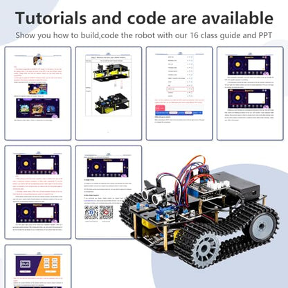 ACEBOTT Smart Robot Tank Car Kit with ESP32 for Arduino Robotics for Kids Ages 8-12 12-16 STEM Science Kits Coding Gifts for 8-16 Year Old Boys Girls Teens Cool Engineering Building Toys Unique Gifts - color: Gray