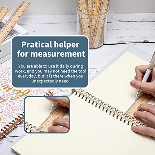 120 Pack Wooden Ruler 12 Inch Measuring Bulk - 2 Scale Office Wood - color: 120 Pieces - 12 Inch