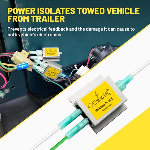 Oyviny Hy-Power Diodes, Trailer Light Wire Diodes, 2 Input&1 Output Spade Towed Vehicle Diodes Kit, Tail Light Isolating Diodes For Motorhome Trailer 4PCS