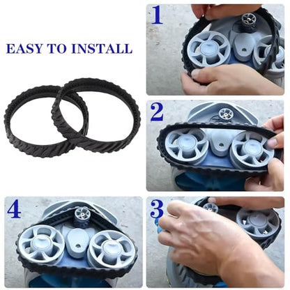 2Pcs Power Wheels Tires, Track Replacement Rubber Tires, Pool Cleaner Replacement Track Rubber Tire for MX8 MX6 Robotic Pool Vacuum Cleaners