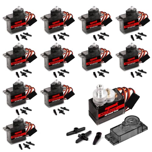 MG90S 9g Micro Servo Motor Metal Gear 2.0kg·cm for RC Plane 12Pcs