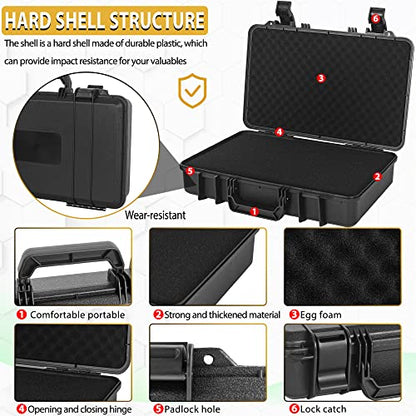 TORIBIO Hard Carrying Case with Foam Shockproof Storage 17"x10.3"x3.5" - size: 17" x 10.3" x 3.5"