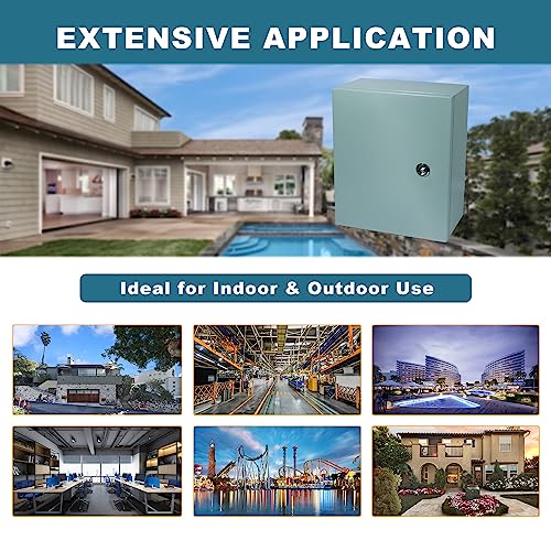 Waterproof Electrical Enclosure 24 x 24 x 8'', Outdoor Electrical Box Weatherproof, Electrical Junction Box with Reinforced Lock - size: 24 x 24 x 8''