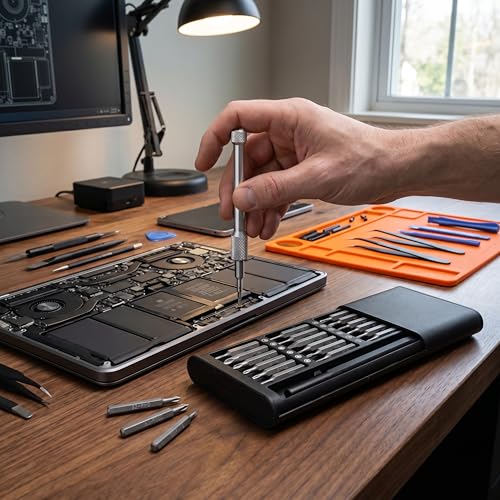 25 in 1 Precision Screwdriver Set, Mini Repair Tool Kit with Magnetic CR-V Bits – Compatible with MacBook, iPhone, Laptop, PC, PS5, Xbox, Switch, Glasses, Watch, Doorbell, Electronics