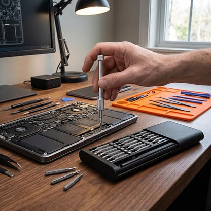 25 in 1 Precision Screwdriver Set, Mini Repair Tool Kit with Magnetic CR-V Bits – Compatible with MacBook, iPhone, Laptop, PC, PS5, Xbox, Switch, Glasses, Watch, Doorbell, Electronics