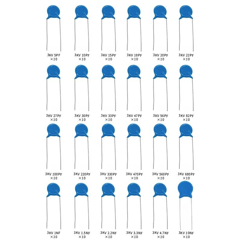 24Values 3KV 5pF to 10nF High Voltage DIP Ceramic Disc Capacitor Kit