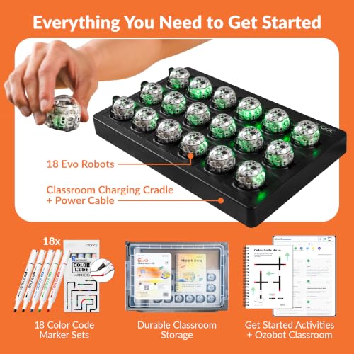 Ozobot Evo 18 Bot Classroom Kit | Ages 5-11 | STEM Coding for Schools