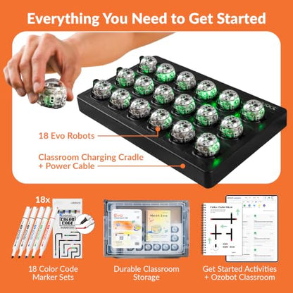 Ozobot Evo 18 Bot Classroom Kit | Ages 5-11 | STEM Coding for Schools