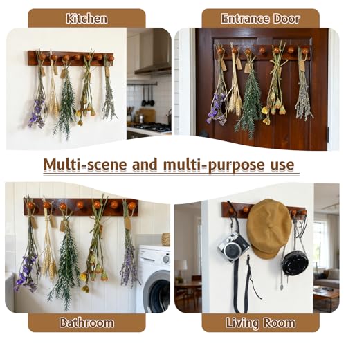 Tnstbiee Hanging Herb Drying Rack, Space - Saving Design Holds 7 Bouquets - color: Herb Drying Rack-Small Spaces