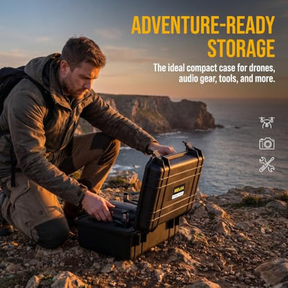 MEIJIA Portable All Weather Waterproof Camera Case with Customized Fit Foam,Fit Use of Drones,Camera,Equipments,Pistols,Elegant Black(18.3 ”x14.57”x8.66”) - size: 18.3" x 14.57" x 8.66"