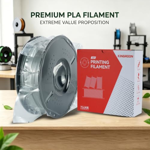 Kingroon PLA 3D Printer Filament, Dimensional Accuracy +/- 0.02 mm, 1 kg Spool(2.2lbs), 1.75 mm，Grey - color: 1kg Grey