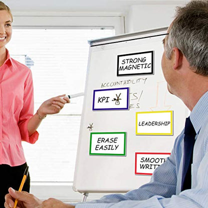 Magnetic Dry Erase Labels Ultra-Large 6x3.5Inch, 5Pcs Thick Dry Erase Magnets Rewritable Magnetic Labels Blank, Big Reusable Cards Sticky Signs Labels for Whiteboards Locker Classroom - size: Ultra-Large - 6x3.5" - 5Pcs Rectangle