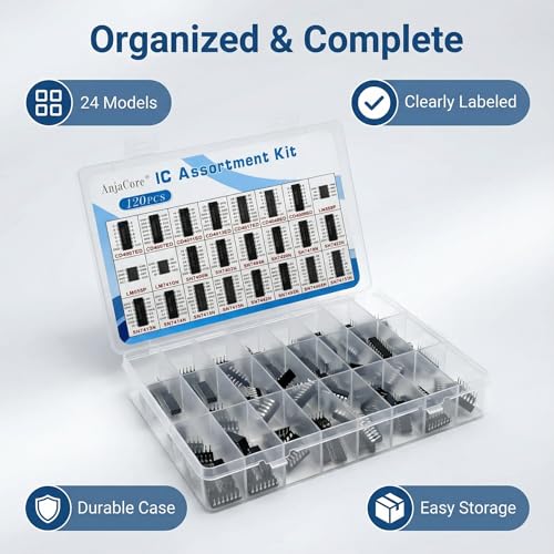 24 Models 120pcs IC Kit - SN7400 SN7404 SN7490 SN7474 LM555 LM358 LM741 CD4017 CD4001 Digital Logic Component