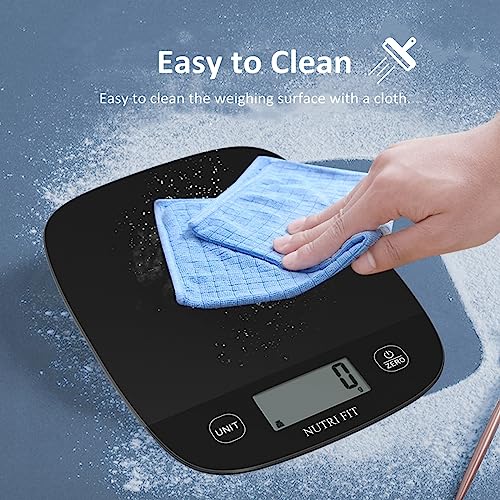 NUTRI FIT Food Scale Kitchen Scales Digital Weight Grams & Ounces Black - color: Carbon Black