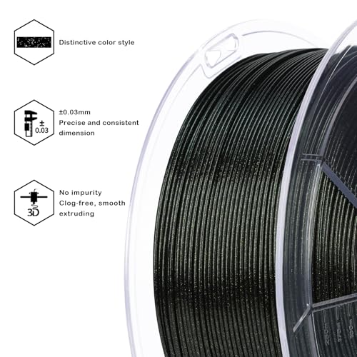ZIRO Sparkle PLA Filament 1.75mm, Twinkling Effect 1kg, Fairy Green - color: Fairy Green