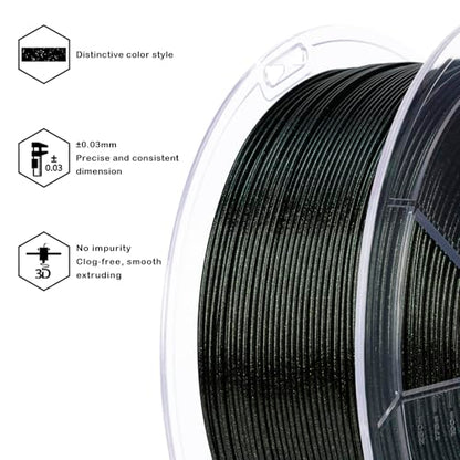 ZIRO Sparkle PLA Filament 1.75mm, Twinkling Effect 1kg, Fairy Green - color: Fairy Green