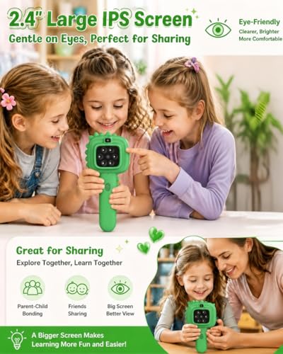 Microscope Camera for Kids Gifts Toys- Handheld Pocket Microscope Autofocus - color: Green