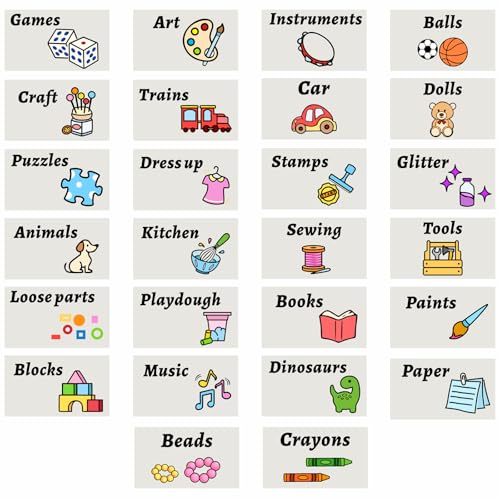 Toy Bin Labels with Pictures Kids Classroom Storage Box Organizer Stickers - color: Label