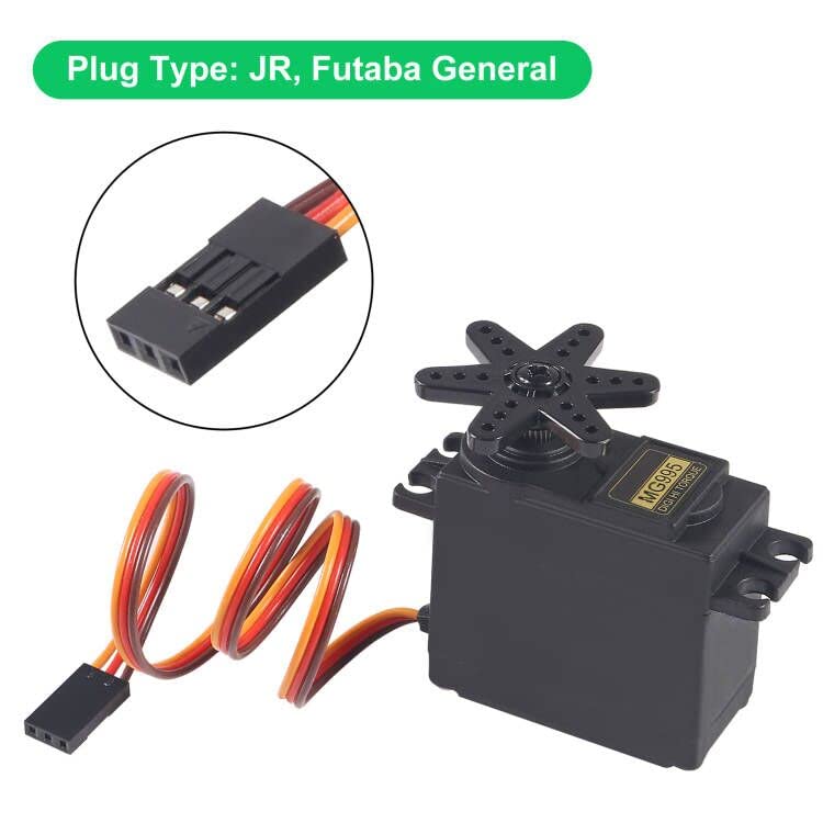 Servo Motor MG995 Control Angle180 Metal Gear Servo 20KG Digital High Speed Torque Servo Motor for Smart Car Robot Boat RC Helicopter Pack of 5