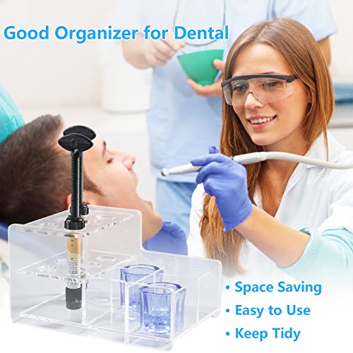 Dental Composite Syringe Organizer, Multi-Function Dental Syringe Holder, Resin Adhesive Applicators Organizer, Acrylic Case for Medical Composite Resin Adhesive Syringes, Resin Rack(Medium)