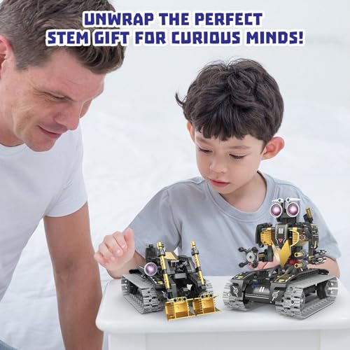 STEM Robot Building Kit for Kids Ages 6+ | 323 PCS 5-in-1 | 4 Control Modes | APP & Remote Control | Rechargeable Coding Robot Toy | Engineering Educational Gift for Boys Girls - style: K96185