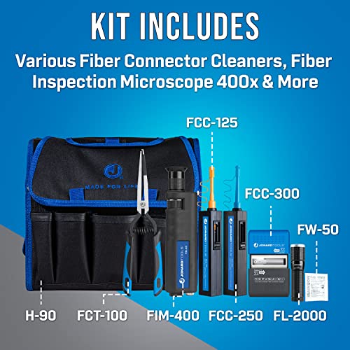 Jonard Tools TK-189 Fiber Optic Connector Cleaning and Inspection Kit with 400x Microscope - style: Basic Kit + 400x Microscope