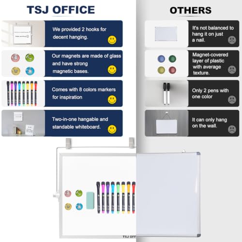 TSJ OFFICE Small White Board - 12 X 12 Inches Silver Framed Dry Erase Board - color: Silver, size: 12"W x 12"H