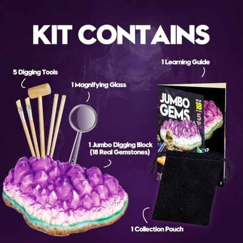 Piano Potato Jumbo Gemstone Dig Kit, 18 Real Crystals & Gems, STEM Toy 6+ - style: Gemstone Dig Kit
