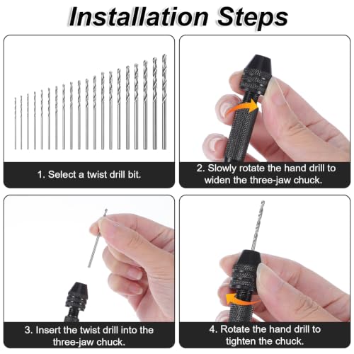 20 Pcs Metric Mini Micro Drill Bit Set Micro Hand Drill Bits