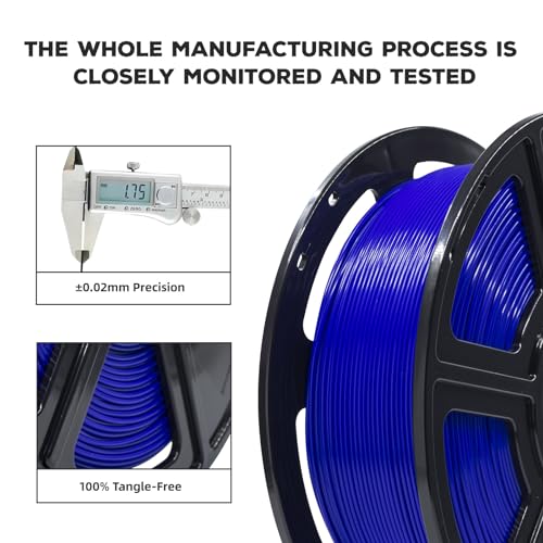 FLASHFORGE PLA Filament 1.75mm, 3D Printer Filament 1kg (2.2lbs) Spool, Dimensional Accuracy +/- 0.02mm, 3D Printing Filament Easy to Use and Fits for Most FDM 3D Printers (Blue) - color: Blue