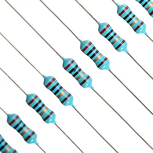 0 Ω to 1 Mega Ohm Resistors Assortment Kit of 1 Percent Tolerance| Metal Film Resistor/Variety Pack of 605 Pcs/Plastic Box | Fits Excellently to Breadboards/Arduino Projects