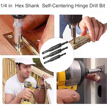 1/4" Hex Shank Self Centering Drill Bit,3/32" 7/64" 1/8" for #6#8#10 Screw - size: 3PC
