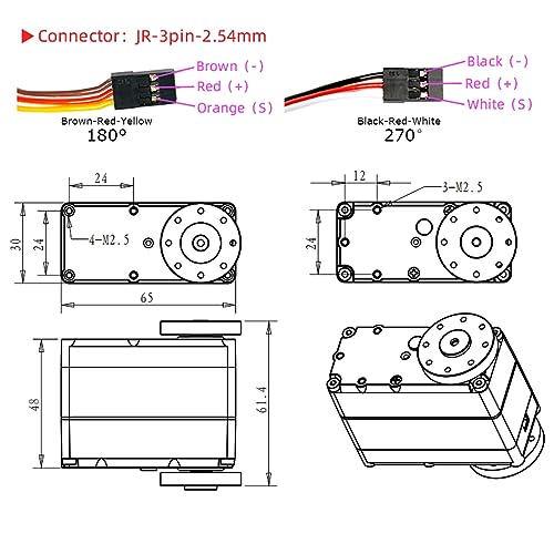 150KG Robot Arm Servo High Torque Digital Servo 270 Degree Waterproof IP66 Full Metal Gear with U-Shaped Mount for 1/5 RC Car Robot - size: 150KG 270°