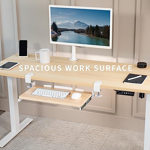 VIVO Light Wood Clamp-on 20 x 11 in Keyboard Tray, MOUNT-KB05ES-A - color: Light Wood, size: 20 inch