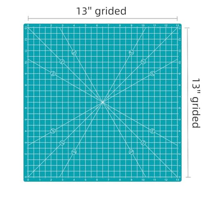 Rotating Self Healing Cutting Mat 14"x14" (13" Grid), Square Sewing Cutting Mat Board Perfect for Fabric Quilting & Art Projects, Turquoise - color: Turquoise
