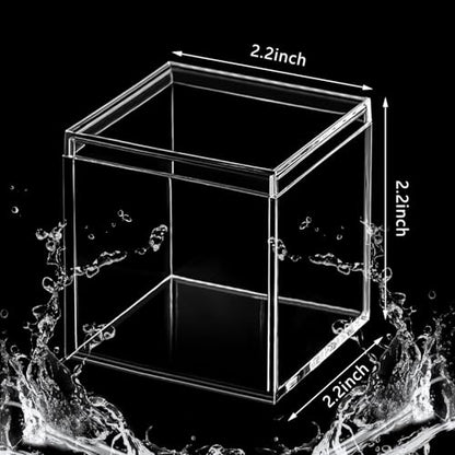 Blulu 8 Pcs Clear Acrylic Box with Lid, 2.2 x 2.2 x 2.2 Inch, Classic Style - size: 2.2 x 2.2 x 2.2 Inch, style: Classic style