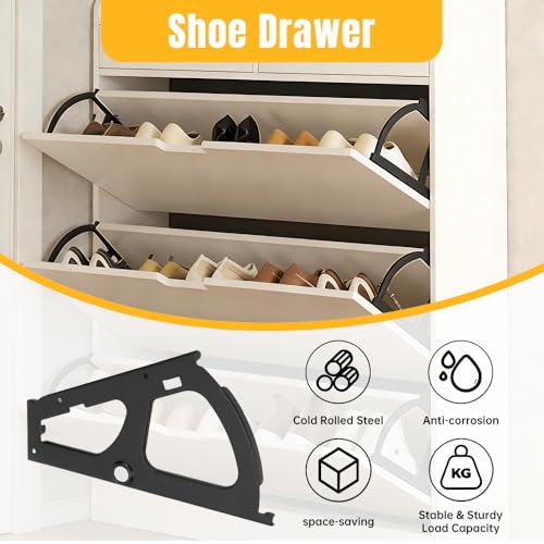 Shoe Cabinet Hinge, 1 Layers Shoe Cabinet Flip Frame Shoe Rack Hinges Flip Drawer Hinge Hardware Parts for Shoe Cabinet, Flip Drawer, Smooth Flipping - size: 1 Layer