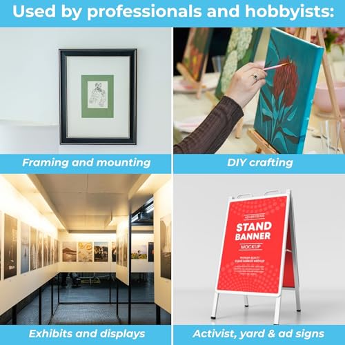 Foam Board 12 x 12 x 1/2" – 10 Pack – Thick Regular Black Foam Board – Rigid Lightweight Panel – Smooth Surface for Signs, Mounting & Displays – Professional Graphic Arts & Exhibit Board - color: Black - 10 Pack, size: 12x12