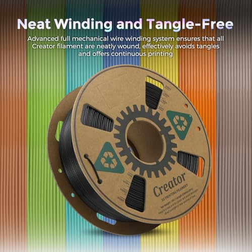 Creator Black High Speed PLA 3D Printer Filament 1.75mm, Rapid PLA for Max 500mm/s Printing, Dimensional Accuracy +/- 0.02mm, High Fluidity 3D Printing Filament 1kg (Black) - color: Hs Pla Black