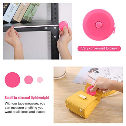 Tape Measure Retractable, Fabric Measuring Tape, 60 Inch Small Sewing Tailor Soft Ruler for Craft Nursing Clothing Medical Travel(3 Pack/Pink) - color: Pink